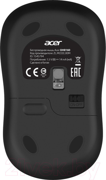 Изображение товара Мышь Acer OMR160 / ZL.MCEEE.00M (черный)