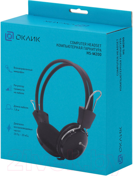 Изображение товара Наушники-гарнитура Оклик HS-M200 (черный)