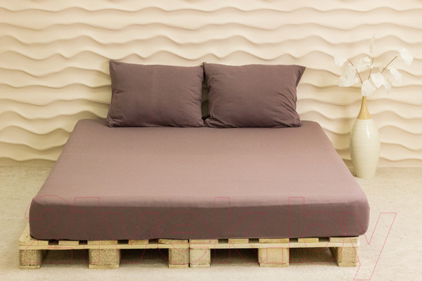 Изображение товара Простыня с наволочками Lilia КПБт-160 (капучино)