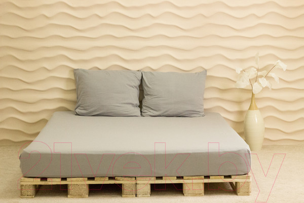 Изображение товара Простыня с наволочками Lilia КПБт-160 (серый)