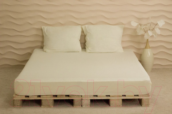 Изображение товара Простыня с наволочками Lilia КПБт-160 (кремовый)