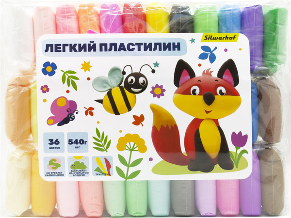 Изображение товара Пластилин легкий Silwerhof Веселые друзья / LC36OP-540st (36цв)