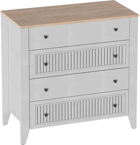 Изображение товара Комод Мебельград Валенсия с 4 ящиками (персидский жемчуг/дуб натуральный светлый)