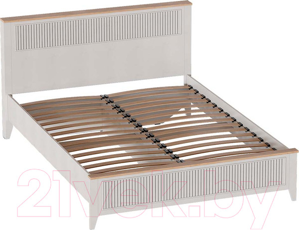 Изображение товара Двуспальная кровать Мебельград Валенсия 160x200 (персидский жемчуг/дуб натуральный светлый)