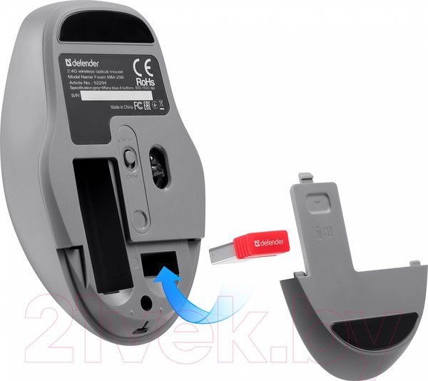 Изображение товара Мышь Defender Feam MM-296 / 52294 (мятный)