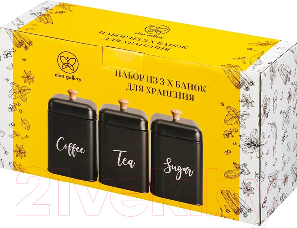 Изображение товара Набор емкостей для хранения Elan Gallery Tea, Coffee, Sugar / 240388