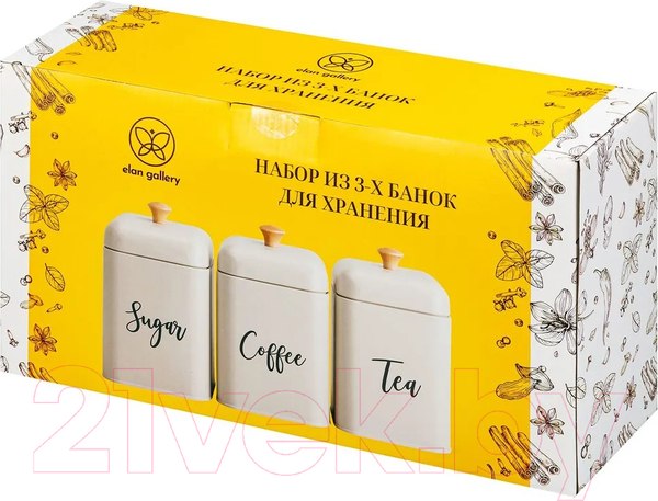 Изображение товара Набор емкостей для хранения Elan Gallery Tea, Coffee, Sugar / 240389 