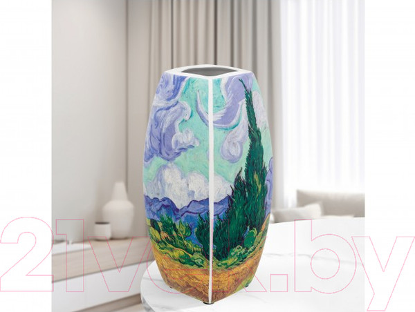 Изображение товара Ваза Elan Gallery Пшеничное поле с кипарисами / 420574 