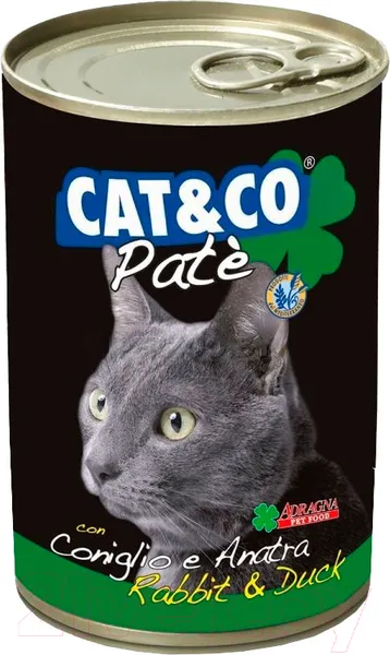 Изображение товара Влажный корм для кошек Adragna Cat&Co паштет из кролика и утки (100г)