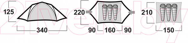 Изображение товара Палатка Husky Burton 2-3P