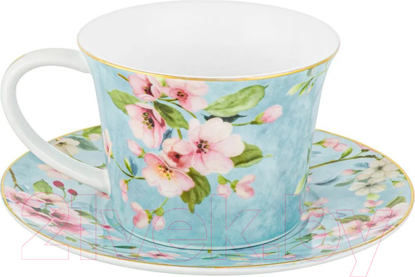 Изображение товара Набор для чая/кофе Elan Gallery Яблоневый цвет на голубом / 420438 
