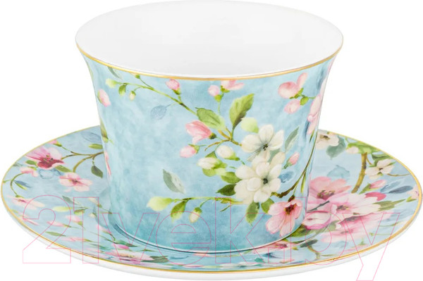 Изображение товара Набор для чая/кофе Elan Gallery Яблоневый цвет на голубом / 420438 