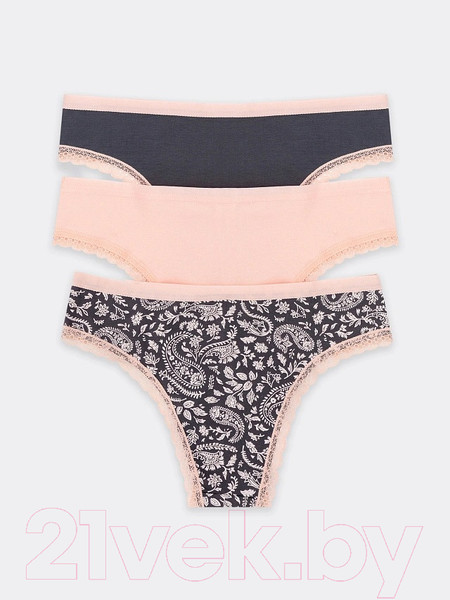 Изображение товара Комплект женских трусов Mark Formelle 412281-3 (р.106, пейсли на графите)