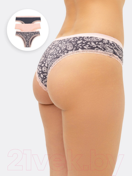 Изображение товара Комплект женских трусов Mark Formelle 412281-3 (р.106, пейсли на графите)
