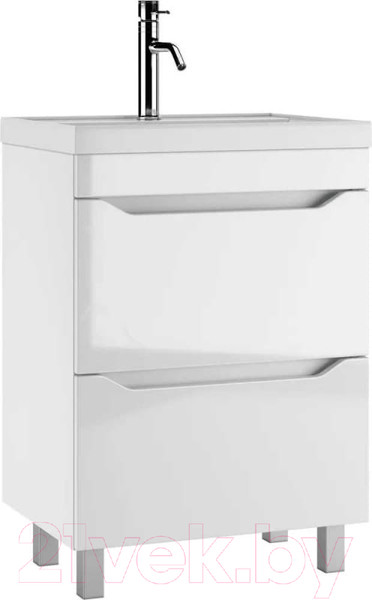 Изображение товара Тумба под умывальник Айсберг Bazis 60 Ева В2 DA5911T (с двумя ящиками)