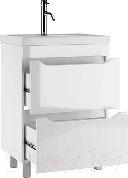 Изображение товара Тумба под умывальник Айсберг Bazis 60 Ева В2 DA5911T (с двумя ящиками)