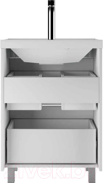 Изображение товара Тумба под умывальник Айсберг Bazis 60 Ева В2 DA5911T (с двумя ящиками)