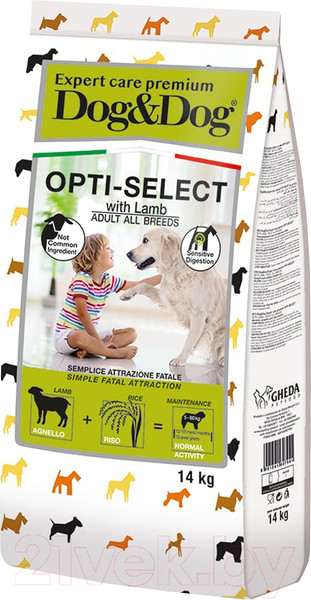 Изображение товара Сухой корм для собак Dog & Dog Expert Opti-Select с ягненоком и рисом (14кг)