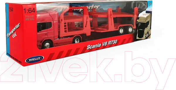 Изображение товара Автовоз игрушечный Welly Scania V8 R730 / 68023SS-F-GW