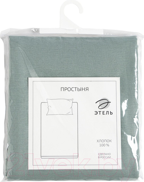 Изображение товара Простыня Этель 9046091 (серый/зеленый)