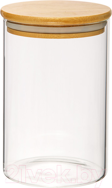 Изображение товара Емкость для хранения Handy Home С бамбуковой крышкой 100x100x150 / Muj-08 (950мл, прозрачный)