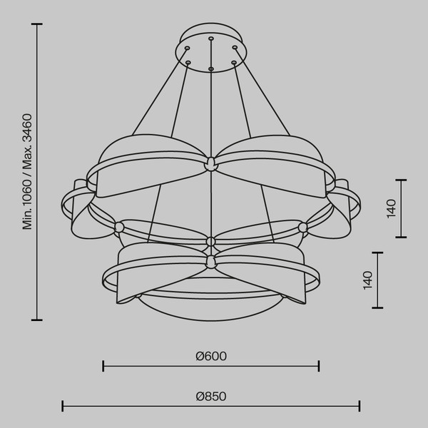 Изображение товара Потолочный светильник Maytoni Breeze MOD281PL-L80BS3K