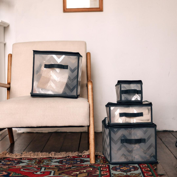 Изображение товара Коробка для хранения Handy Home Складная Зигзаг 300x150x150 / ESH23 S (серый)