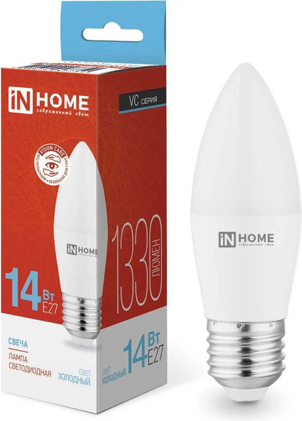 Изображение товара Лампа INhome LED-Свеча-VC 14Вт 230В E27 6500K 1330Лм / 4690612047751