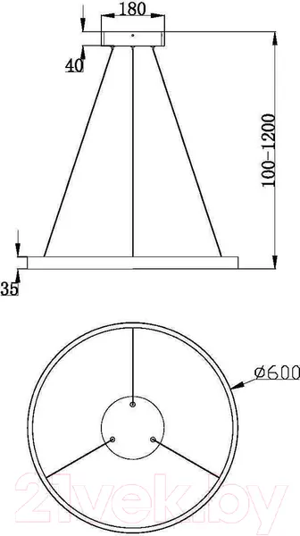 Изображение товара Потолочный светильник Maytoni Rim MOD058PL-L32BSK