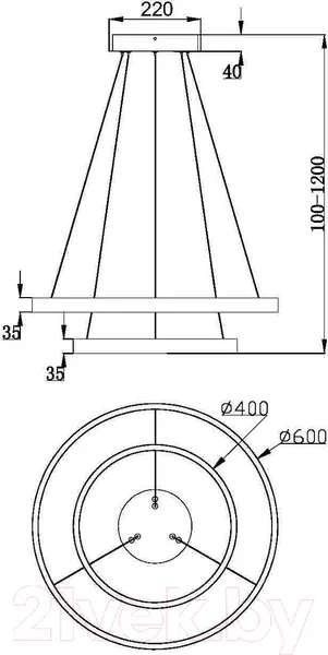 Изображение товара Потолочный светильник Maytoni Rim MOD058PL-L55BSK