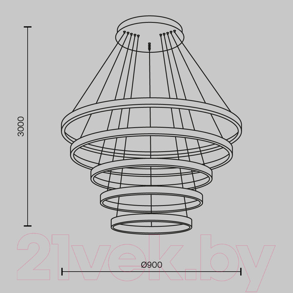 Изображение товара Люстра Maytoni Rim MOD058PL-L200BSK
