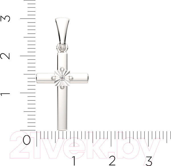 Изображение товара Крестик из серебра ZORKA 04D0012 (с бриллиантом)