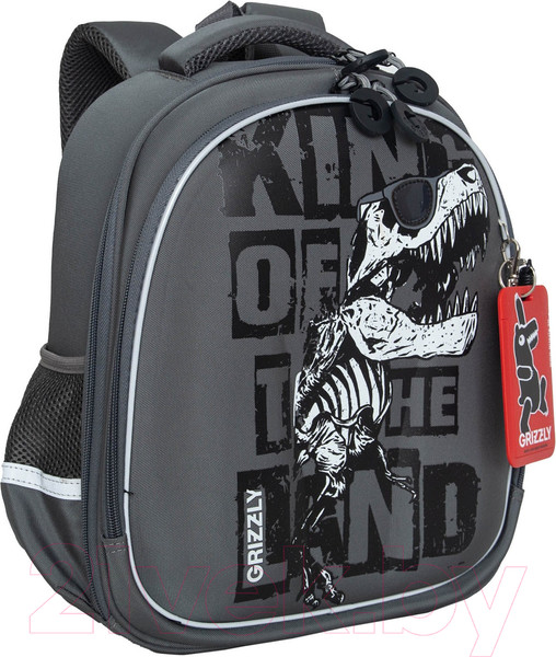 Изображение товара Школьный рюкзак Grizzly RAz-487-2 (серый)