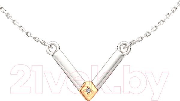 Изображение товара Колье из серебра ZORKA 05D0004.G14K (45см, с бриллиантом)
