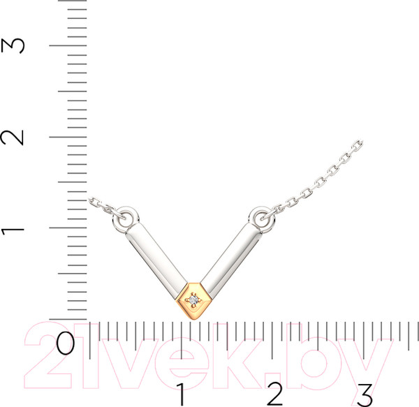 Изображение товара Колье из серебра ZORKA 05D0004.G14K (45см, с бриллиантом)