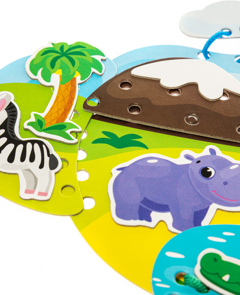 Изображение товара Развивающий игровой набор Baby Toys Шнуровки и липучки Сафари / 02928