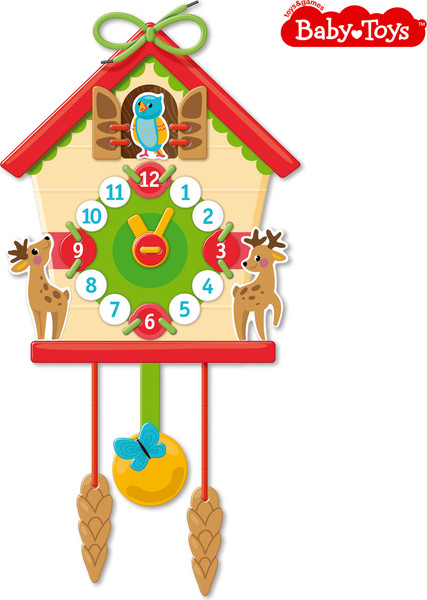Изображение товара Развивающий игровой набор Baby Toys Шнуровки и липучки Часы с кукушкой / 02927