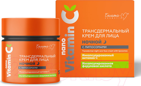 Изображение товара Крем для лица Белита-М NanoVitamin С Трансдермальный с липосомами ночной (50г)