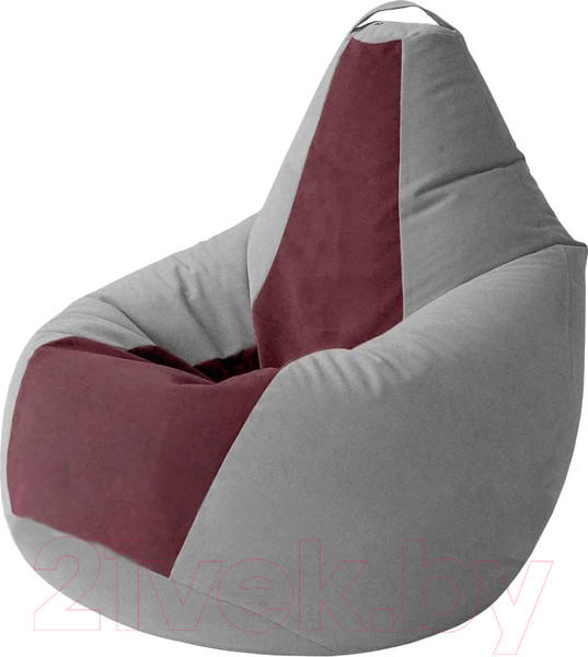 Изображение товара Бескаркасное кресло Kreslomeshki Груша Kombo XL / GKV-120x85-SBO (сталь/бордовый)