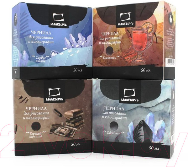 Изображение товара Чернила для перьевой ручки Малевичъ 195237 (50мл, горький шоколад)
