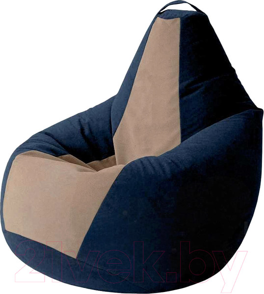 Изображение товара Бескаркасное кресло Kreslomeshki Груша Kombo XXXL / GKV-145x100-TSH (темно-синий/шоколад)