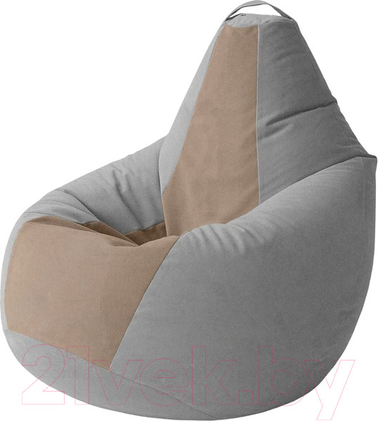 Изображение товара Бескаркасное кресло Kreslomeshki Груша Kombo XXL / GKV-130x90-SH (сталь/шоколад)