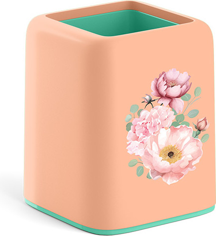 Изображение товара Подставка настольная Erich Krause Forte. Pastel Bloom / 61629 (персиковый/зеленый)