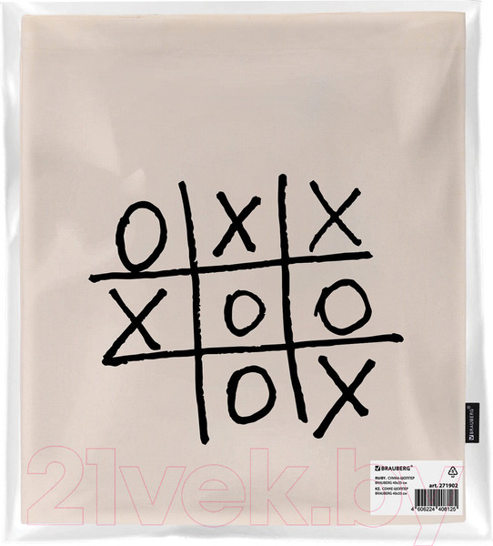 Изображение товара Сумка-шоппер Brauberg Premium. Tic-Tac-Toe / 271902 (бежевый)