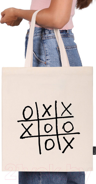 Изображение товара Сумка-шоппер Brauberg Premium. Tic-Tac-Toe / 271902 (бежевый)