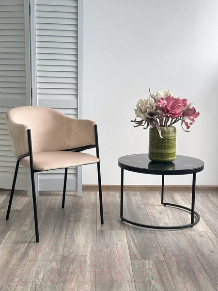 Изображение товара Стул M-City Дилл / 688M05711 (H-06 бежевый велюр/черный каркас)