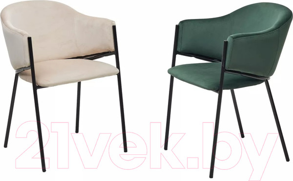 Изображение товара Стул M-City Дилл / 688M05711 (H-06 бежевый велюр/черный каркас)