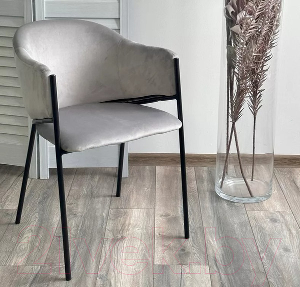 Изображение товара Стул M-City Дилл / 688M05712 (H-09 светло-серый велюр/черный каркас)