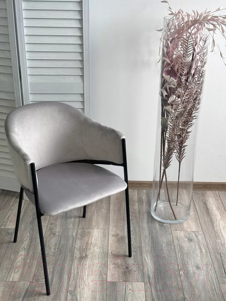 Изображение товара Стул M-City Дилл / 688M05712 (H-09 светло-серый велюр/черный каркас)