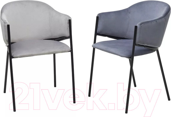 Изображение товара Стул M-City Дилл / 688M05712 (H-09 светло-серый велюр/черный каркас)